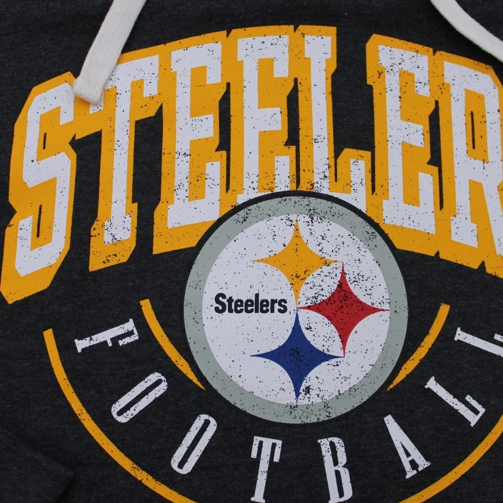 Fanatics Women’s Pittsburgh Steelers Hoodie Sweatshirt Medium Grey Yellow - Picture 7 of 8